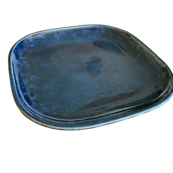 Oneida Studio Pottery Porcelain Plates Square Blue Moss Restaurantware 10" x 10" - Picture 7 of 9